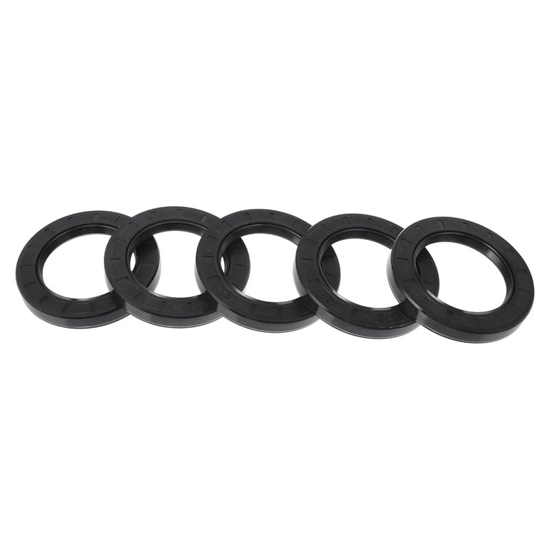 RATCHROLL Universal Oil Seal TC Double Lip W Steel Spring Seal Ring Rotary Shaft Seal 50x75x10mm High Pressure NBR Rubber Black 5 Pcs - Image 1